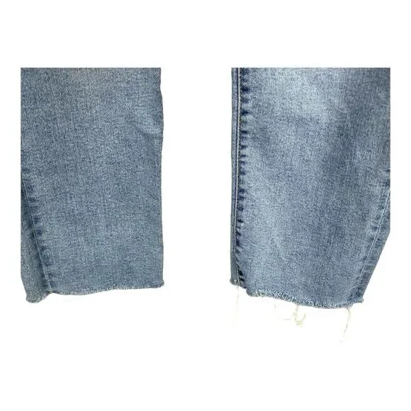 Levi Wedgie Straight Ankle Jeans Sz 28 Frayed Hem Distressed - Picture 6 of 9